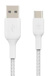 BELKIN Kabel Braided USB-C USB-A 15cm biały - CAB002bt0MWH - Zdjęcie 1
