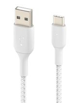 BELKIN Kabel Braided USB-C USB-A 15cm biały - CAB002bt0MWH - Zdjęcie 2
