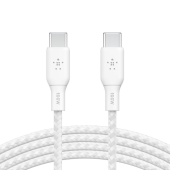 BELKIN Kabel w oplocie USB-C do USB-C 100W 3m biały - CAB014bt3MWH - Zdjęcie 3