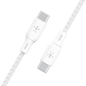 BELKIN Kabel w oplocie USB-C do USB-C 100W 3m biały - CAB014bt3MWH - Zdjęcie 4