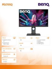 BENQ Monitor 27 cali PD2705Q  LED 5ms/QHD/IPS/HDMI/DP/USB  - 9H.LJELA.TBE - Zdjęcie 6