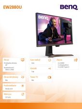 BENQ Monitor 28 cali EW2880U LED 5ms/IPS/20mln:1/HDMI  - 9H.LKSLB.QBE - Zdjęcie 9