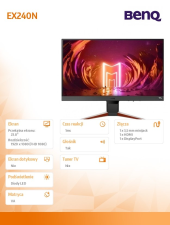 BENQ Monitor 23,8 cali EX240N LED 1ms/12mln:1/HDMI/165Hz - 9H.LL6LB.QBE - Zdjęcie 7