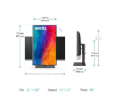 BENQ Monitor 27 cali PD2706U LED 4K 5ms/QHD/IPS/HDMI/DP/USB  - 9H.LLJLB.QBE - Zdjęcie 6