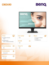 BENQ Monitor 23.8 cala GW2490  LED 5ms/IPS/100Hz/HDMI/czarny  - 9H.LLSLJ.LBE - Zdjęcie 7
