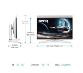 BENQ Monitor 32 cale EX321UX 4K LED 1ms/IPS/144Hz/Gaming  - 9H.LM7LB.QBE - Zdjęcie 10