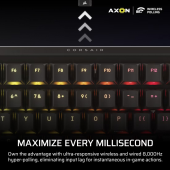 CORSAIR Klawiatura bezprzewodowa gamingowa Vanguard 96 WL MLX Plasma czarna - CH-91F901E-NA - Zdjęcie 7