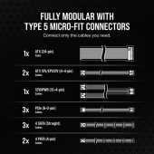 CORSAIR Zasilacz RM850X SHIFT 80+ GOLD ATX WHITE  - CP-9020274-EU - Zdjęcie 10