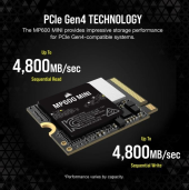 CORSAIR Dysk SSD 1TB MP600 MINI 4800/4800 MB/s PCIe Gen 4.0 x4 M.2 2230 - CSSD-F1000GBMP600MN - Zdjęcie 3