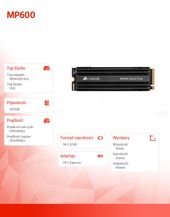 CORSAIR Dysk SSD 500GB MP600 Series 4950/2500 MB/s M.2 NVMe PCIe Gen. 4 x4 - CSSD-F500GBMP600 - Zdjęcie 2