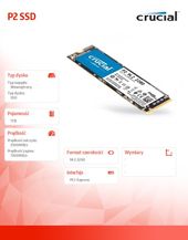 CRUCIAL Dysk SSD P2 1TB   M.2 PCIe NVMe 2280 2400/1800MB/s - CT1000P2SSD8 - Zdjęcie 2