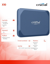 CRUCIAL Dysk zewnętrzny SSD X10 1TB USB-C 2100MB/s - CT1000X10SSD9 - Zdjęcie 2