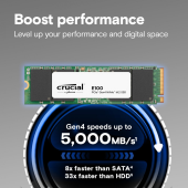 CRUCIAL Dysk SSD E100 2TB M.2 NVMe 2280 PCIe 4.0 5000/4500 MB/s - CT2000E100SSD8 - Zdjęcie 4