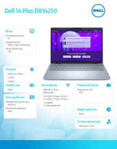 DELL Laptop 14 Plus DB14250 Win11Home Ultra 9 288V/32GB/1TB/ 14 FHD+ Touch/Arc/ FgrPr /WLAN + BT/Backlit Kb/4 Cell/ 2Y Basic - 1425-2860 - Zdjęcie 5