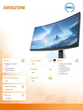 DELL Monitor Alienware AW3821DW 37.5 cali Curved NVIDIA G-Sync Ultimate NanoIPS 4K (3840x1600) /21:9/DP/2xHDMI/5xUSB 3.2/3Y AES&PPE - 210-AXQM - Zdjęcie 3