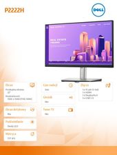 DELL Monitor P2222H 22 LED IPS 16:9/1920x1080/DP/VGA/3Y - 210-BBBE - Zdjęcie 6