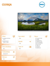 DELL Monitor 54.6 cala C5519QA LED VA 4K UHD 3840x2160/16:9/2xHDMI/DP/VGA/3xUSB/RS232/RJ-45/3YPPG  - 210-BFUB - Zdjęcie 6