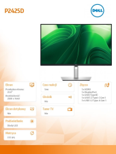 DELL Monitor 23.8 cala P2425D IPS LED  QHD (2560x1440)/16:9/HDMI/DP/USB-C/3xUSB/3Y AES&PPG - 210-BQMX - Zdjęcie 4
