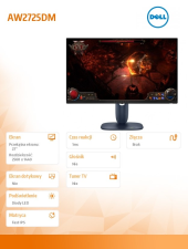 DELL Monitor AW2725DM 27.0 cali NVIDIA G-Sync Compatible IPS Dual-ResolutionQHD 180Hz(2560X1440)/16:9/DP/2xHDMI/2xUSB/3Y - 210-BQWQ - Zdjęcie 5