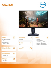 DELL Monitor Alienware AW2725Q 27.0 cali NVIDIA G-Sync Compatible 4K QD-OLED 240Hz/  DP/2xHDMI/USBC/3XUSB/3Y - 210-BQWV - Zdjęcie 9