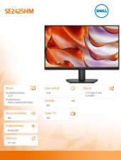 DELL Monitor SE2425HM 23.8 cala LED IPS/1920x1080/HDMI/VGA/3Y - 210-BQZT - Zdjęcie 7