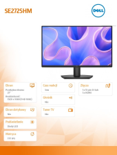 DELL Monitor SE2725HM 27 cali LED IPS/1920x1080/HDMI/VGA/3Y - 210-BQZW - Zdjęcie 8
