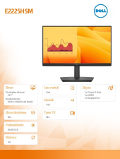 DELL Monitor E2225HSM 21.5 cala LED VA Full HD (1920 x1080)/16:9/DP/HDMI/VGA/Speakers/3Y - 210-BRDT - Zdjęcie 7