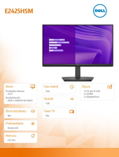 DELL Monitor E2425HSM 23.8 cala VA LED Full HD (1920x1080)/16:9/DP/HDMI/VGA/Głośniki/3Y - 210-BRDV - Zdjęcie 7