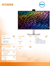 DELL Monitor P2726DEB 27 cali IPS QHD (2560x1440)/16:9/HDMI/2xDP/4xUSB/2xUSB-C/Camera/Speakers/3Y  - 210-BVHR - Zdjęcie 8