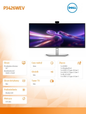 DELL Monitor P3426WEV 34 cale IPS Curved WQHD (3440x1440)/21:9/HDMI/DP/4xUSB/2xUSB-C/RJ45/Camera/3Y  - 210-BVHT - Zdjęcie 8