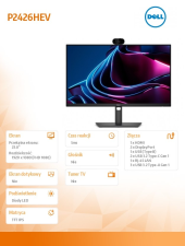 DELL Monitor P2426HEV 23.8 cala IPS FHD(1920x1080)/16:9/HDMI/2xDP/2xUSB-C/RJ45/4xUSB/Camera/3Y - 210-BVHW - Zdjęcie 8