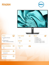 DELL Monitor P2426H 23.8 cala IPS FHD (1920x1080)/16:9/HDMI/DP/3xUSB/2xUSB-C/3Y - 210-BVKM - Zdjęcie 7