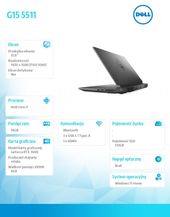 Dell Inspiron G15 5511 W11Home i7-1180H/512GB/16GB/RTX 3060/15,6" FHD/KB-Backlit/86WHR/Black/2Y BWOS - 5511-3377 - Zdjęcie 3