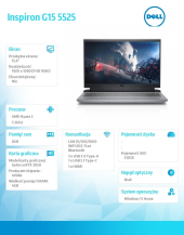 DELL Notebook Inspiron G15 5525 Win11Home R5 6600H/15,6 FHD/512GB/8GB/RTX 3050/2Y BWOS - 5525-9959 - Zdjęcie 6