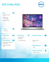 DELL Notebook XPS 13 9320 Win11Pro i7-1260P/1TB/32GB/Intel Iris Xe/13.4 OLED Touch/KB-Backlit/Graphite/2Y NBD  - 9320-9089 - Zdjęcie 8