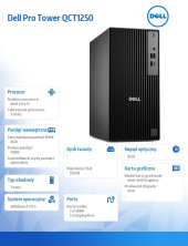 Komputer Dell Pro Tower QCT1250 W11Pro i3-14100/8GB/512GB SSD/Integrated/Kb/Mouse/3YPS  - BTO002_QCT1250_EMEA - Zdjęcie 5