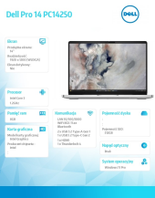 Laptop Dell Pro 14 PC14250 W11P C3 100U/8GB/512GB/14.0 FHD+/INT/FgrPr/FHD/IRCam/Mic/WLAN+BT/BcklKb/3C/3YPS Platinum  - BTO003_PC14250_EMEA - Zdjęcie 6