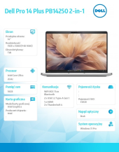 Laptop Dell Pro 14 Plus PB14250 W11P U5 235U/16GB/512GB/2in1 14.0 FHD+ Touch/Int/FgrPr&SmtCd/Cams&Mic/WWAN Ready+BT/BcklKb/3C/vPro/3YPS Aluminum  - BTO114_PB14250_2N1EMEA - Zdjęcie 5