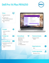 Laptop Dell Pro 14 Plus PB14250 W11P U7-266V/16GB/512GB SSD/FgrPr&SmtCd/IRCam&Mic/5G LTE+BT/14.0 FHD+ 400nit/BcklKb/3C/vPro/3YPS  - BTO208_PB14250_EMEA_400nit_WWAN - Zdjęcie 8