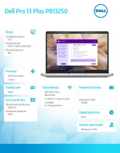 Laptop Dell Pro 13 Plus PB13250 W11P Ultra 5 236V/16GB/512GB/13.3 FHD+/Arc/FgrPr&SmtCd/FHD/IRCam/Mic/WLAN only+BT/BcklKb/3C/vPro/3YPS Silver  - BTO209_PB13250_EMEA - Zdjęcie 9