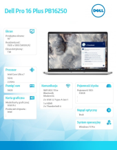 Laptop Dell Pro 16 Plus PB16250 W11P U7-266V/16GB/512GB SSD CL25/FgrPr&SmtCd/IRCam&Mic/5G LTE+BT/16.0 FHD+ Touch/BcklKb/3C/vPro/3YPS - BTO211_PB16250_EMEA_WWAN - Zdjęcie 7