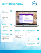 Laptop Dell Pro 13 Plus PB13250 W11P U7-268V/32GB/512GB SSD CL25/FgrPr&SmtCd/IRCam&Mic/5G LTE+BT/13.3 FHD+/BcklKb/3C/vPro/3YPS - BTO214_PB13250_EMEA_WWAN - Zdjęcie 9