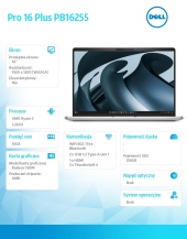 Laptop Dell Pro 16 Plus PB16255 W11P AMD Ryzen 5 220/16GB/256GB/16.0 FHD+/AMD Radeon 740M/FgrPr&SmtCd/FHD/IRCam/Mic/WLAN+BT/BcklKb/3C/3YPS - BTO502_PB16255_EMEA - Zdjęcie 7