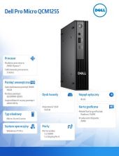 Komputer Dell Pro Micro QCM1255 W11Pro Ryzen 7 Pro 8700GE/16GB/512GB/Integrated/WLAN + BT/Kb/Mouse/3YPS  - BTO509_QCM1255_EMEA - Zdjęcie 5