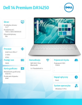 Laptop Dell 14 Premium DA14250 Win11Pro U7-255H|16GB|512GB SSD|Intel Arc |WLAN + BT|14.5" FHD|Backlit Kb|6 Cell|60W - DA14250_ARLH_101 - Zdjęcie 8