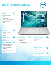 Laptop Dell 14 Premium DA14250 Win11Pro U7-255HX|32GB|1TB SSD|Nvidia RTX 4050 |WLAN + BT|14.5 FHD|Backlit Kb|6 Cell|100W  - DA14250_ARLH_104 - Zdjęcie 8