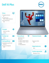 Notebook Dell 16 Plus DB16250 Win11Pro Ultra 9 288V/32GB/1TB/16.0 FHD+ Touch/Arc/FgrPr/WLAN + BT/Backlit Kb/4 Cell/3Y ProSupport - DB16250_LNL_202 - Zdjęcie 2