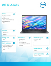 Laptop Dell 15 DC15250 W11P i5-1334U/16GB/512GB SSD/UHD/WLAN + BT/15.6 FHD/Backlit Kb/3 Cell/65W/3YPS Carbon Black (Plastic) - DC15250_RPLU_004_P - Zdjęcie 9
