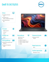 Laptop Dell 15 DC15255 W11P R5-7530U/16GB/512GB SSD/AMD Radeon/WLAN + BT/15.6 FHD/Backlit Kb/3 Cell/65W/3YPS Carbon Black (Plastic) - DC15255_BCLR_802 - Zdjęcie 9