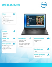 Laptop Dell 16 DC16250 W11P C7-150U/16GB/1TB/16.0 FHD+/Int/FgrPr/WLAN + BT/Backlit Kb/3 Cell/3YPS Carbon Black - DC16250_RPLU-R_010 - Zdjęcie 4